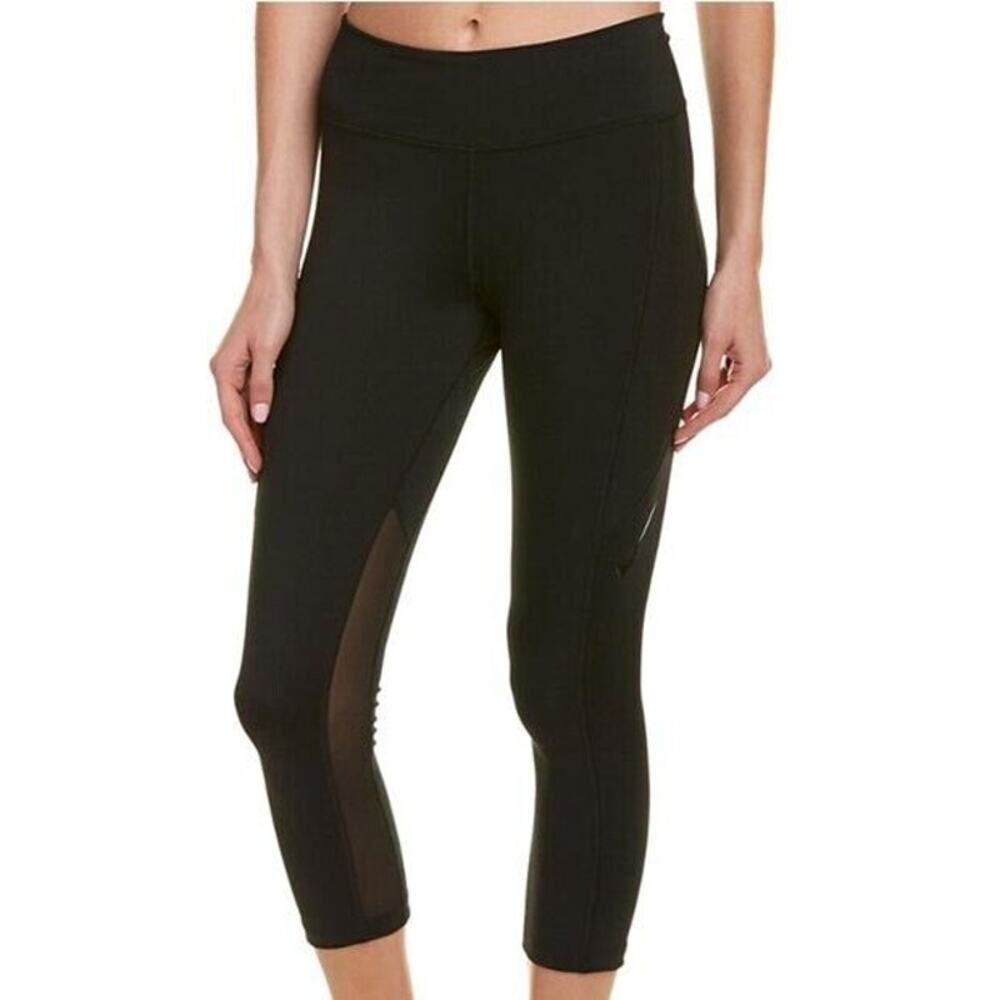 NIKE Woman's Power Pocket Lux Crop Tight Black Crop, Size Small - AA1228-010